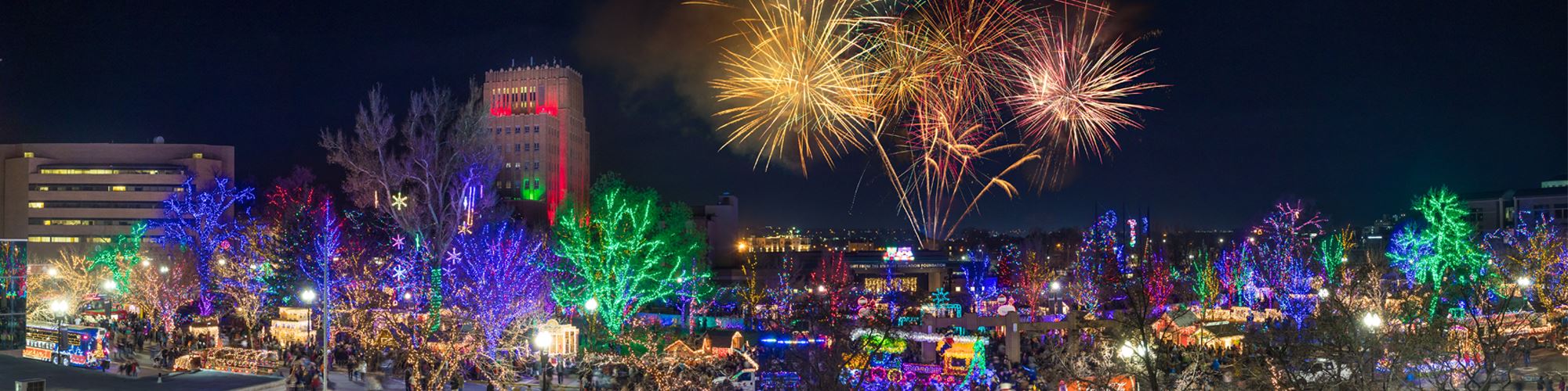 Christmas Village Fire Works Panoramic-Bryan Butterfield-2