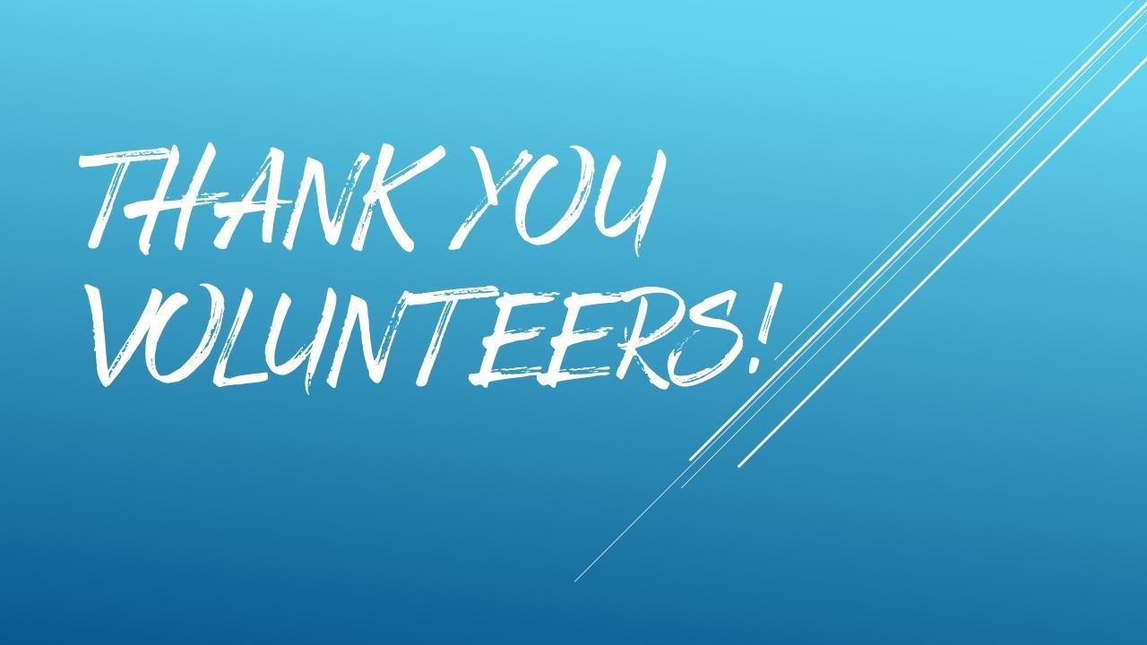 Thank you Volunteers!