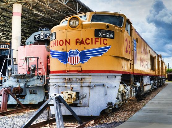 Union Pacific train in the station